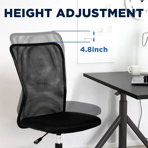 Miniatura 5 de HHS Silla ergonómica de oficina, silla de escritorio barata, silla de computadora de malla, soporte de espalda, moderna silla giratoria ejecutiva