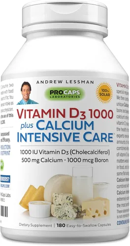 Miniatura 9 de ANDREW LESSMAN Vitamina D3 1000 Plus Calcio Cuidado Intensivo 360 Cápsulas - Esencial para la absorción de calcio, apoya la salud ósea, la función