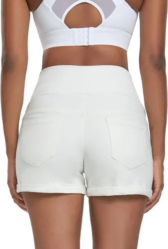 Miniatura 5 de HOFISH Women's Stretchy Maternity Jeans Shorts Over The Belly Denim Shorts Pants Comfy Workout Casual Pregnancy Shorts