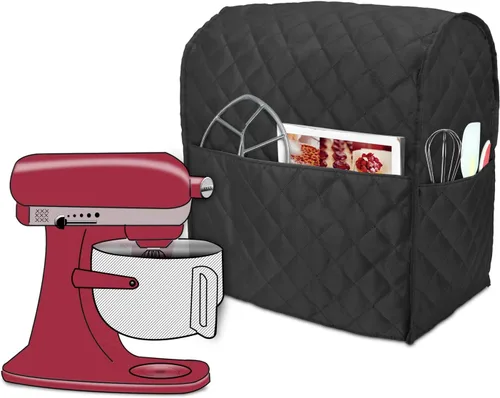 Funda antipolvo Luxja compatible con batidora de pie de 6 a 8 cuartos de galón, funda de tela con bolsillos para batidora de pie y accesorios