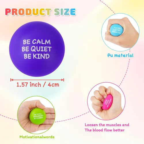 Miniatura 3 de SHQDD Bolas de estrés para adultos, 8 juguetes de espuma para aliviar el estrés para niños y adultos, bolas de apretar a granel para alivio