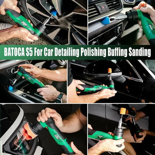Miniatura 2 de BATOCA S5 Pulidora de búfer para automóvil sin cable, máquina pulidora de acción dual y rotativa, almohadillas de pulido de 1/2/3 pulgadas