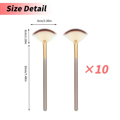 Miniatura 4 de Amaxiu Cepillos de ventilador para tratamientos faciales, ultra delgados y suaves cepillos aplicadores de ventilador facial, cepillo profesional