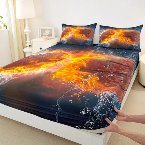 Miniatura 43 de Erosebridal Graffiti Rugby Ball Sheets for Boys Girls Colorful Rugby Helmet Fitted Sheet,Sports Kids Bedding Sets Football Game Bed Sets Twin 2 Piece