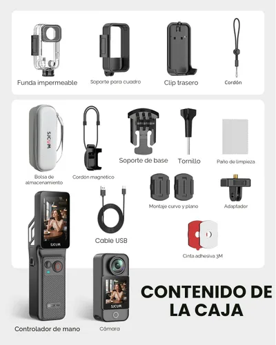 Miniatura 9 de SJCAM C400 4K Travel Vlogging Cámara,Cámara corporal de grabación 7H para creadores y bloggers de YouTube, estabilizador de 6 ejes y pantalla táctil