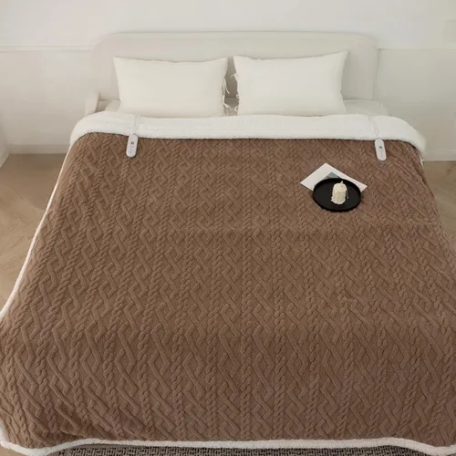 Miniatura 12 de Manta eléctrica tamaño individual 62"X84" amarilla - Manta cálida y gruesa de sherpa con calefacción para invierno con 5 niveles de calentamiento