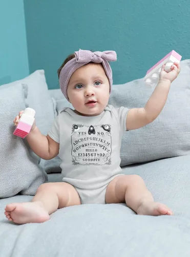 Miniatura 5 de Pop Threads Ouija Board Seance Spirit Board Design Goth Gothic Infant Baby Boy Girl Bodysuit