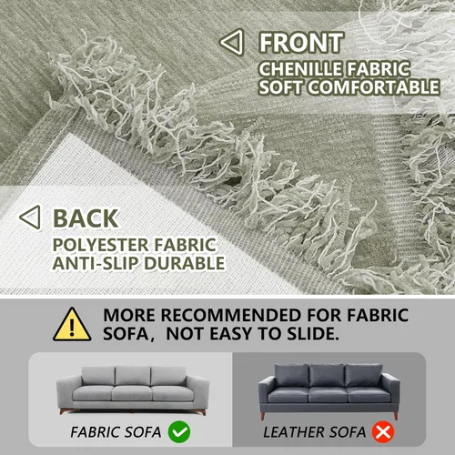 Miniatura 3 de MEETSKY Fundas para sofá modular de 3 cojines, lavables, mezcla de felpilla suave, protector de muebles, funda decorativa de estilo moderno