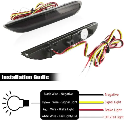 Miniatura 7 de Reflector de parachoques trasero LED óptico 3D, luces traseras de freno con luces de señal de giro secuencial, kit de iluminación de freno Lente