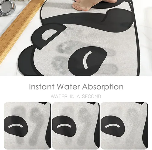 Miniatura 3 de Tapete de baño súper absorbente, tapete de entrada antideslizante con dibujos animados, cojín de secado rápido para suelo de baño y ducha