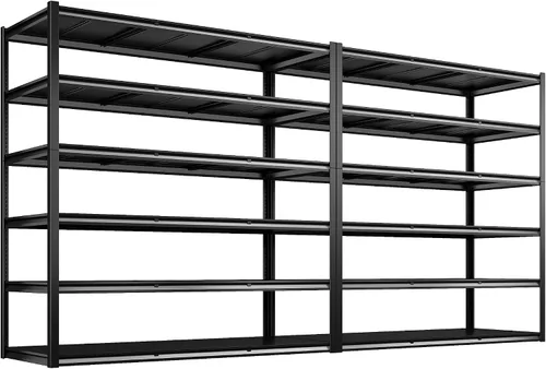 Miniatura 11 de REIBII Estantería de garaje de 78 pulgadas de alto, estantes de almacenamiento de 5 niveles resistentes, estante industrial de 3000 libras