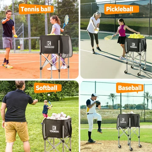 Miniatura 7 de YooKoo Sturdy Tennis Ball Hopper Holds 200 Balls, Lightweight Tennis Ball Basket, Easy to Use Without Installation for Tennis Training and Teaching