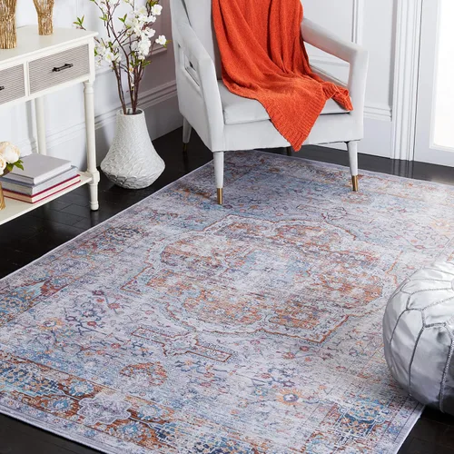 Miniatura 11 de SAFAVIEH Tucson Collection - Alfombra lavable de 2 pies 6 x 8 pies, color beige y resistente al óxido, antideslizante, ideal para zonas de alto