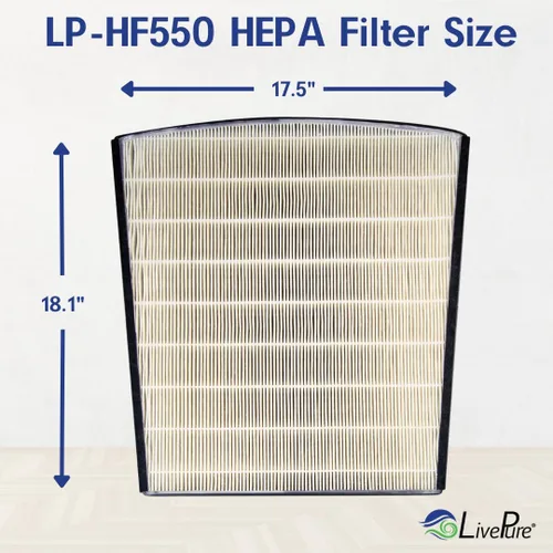 Miniatura 7 de LivePure True HEPA - Filtro de repuesto LP-HF550 para purificadores de aire de la serie Bali LP550TH, LP550THP, LP560, color blanco