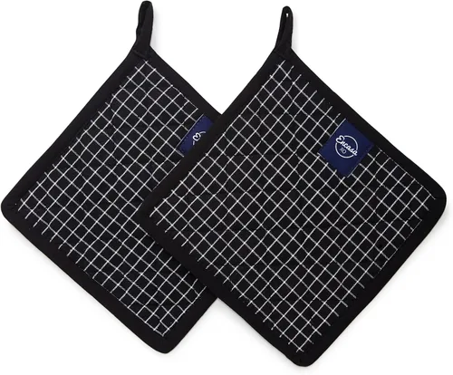 Encasa Homes - Agarraderas para horno y microondas de 8 pulgadas (juego de 2 piezas) para cocina, cocinar y hornear, resistentes al calor, gruesas y