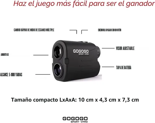 Miniatura 3 de Gogogo Sport Vpro GS03 - Telémetro láser para golf o caza, 1000/1200 yardas, buscador láser de rango con aumento de 6x de vista ultra clara