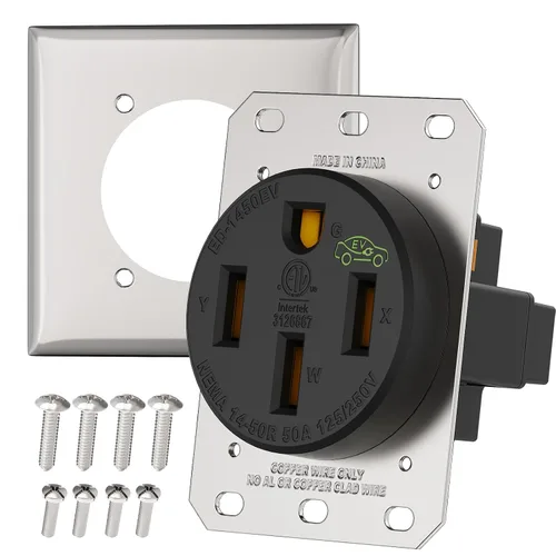Miniatura 11 de RVGUARD Caja de toma de corriente de 50 amperios 125/250 voltios RV/EV, cerrada con cerradura resistente a la intemperie, panel de receptáculo