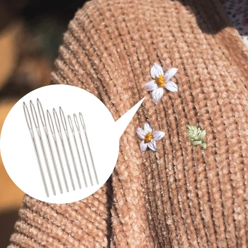 Miniatura 4 de AIEX 30 agujas de coser de plástico y 9 agujas romas de ojo grande, hilo de seguridad colorido para tejer, agujas de coser para niños, proyectos
