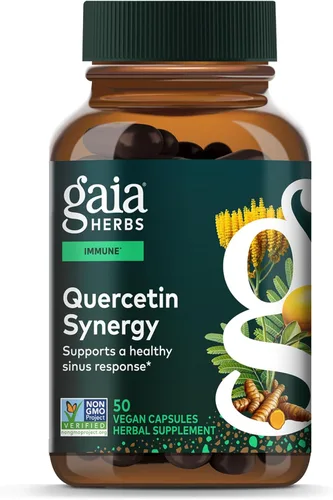 Gaia Herbs Quercetin Synergy - Apoya la salud inmunológica* - Extracto de fruta de limón Wellemon - 50 cápsulas veganas (50 porciones)