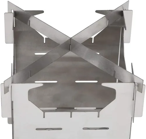 Miniatura 7 de Estufa de leña, portátil de acero inoxidable plegable para mochileros, mini cocina para acampar al aire libre, viajes, senderismo, picnic, comedor