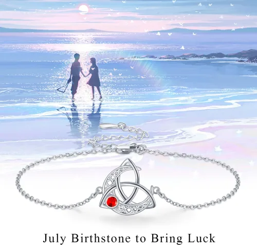 Miniatura 7 de Pulsera de piedra natal para mujer, plata de ley S925, pulseras celtas con dijes celtas, regalos de joyería, día de la madre, cumpleaños, día de San