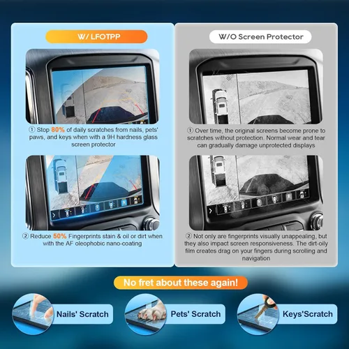 Miniatura 2 de LFOTPP GMC Sierra 1500 2500HD 3500HD 8 pulgadas IntelliLink 2016-2017 Protector de pantalla de navegación para automóvil, [9H] Protector de pantalla