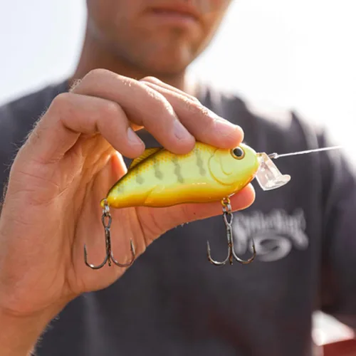 Miniatura 5 de Strike King Hybrid Hunter Shallow Jr. Señuelo de pesca, crankbait de buceo poco profundo, pico de 90 grados, ojos 3D, sonajero fuerte, se sumerge