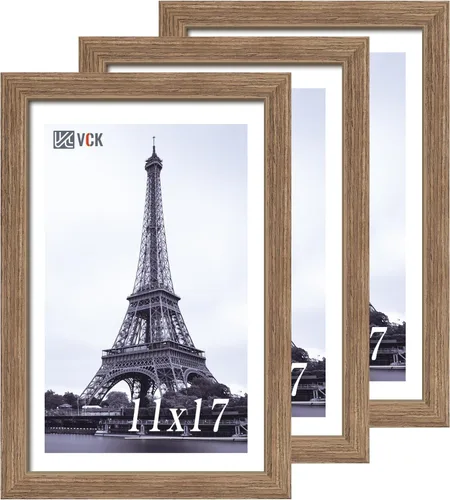 Miniatura 41 de VCK Juego de 3 portarretratos de madera negra de 8 x 10 pulgadas con exclusiva veta de madera, marco para el hogar, estudio y galería, mesa o colgar