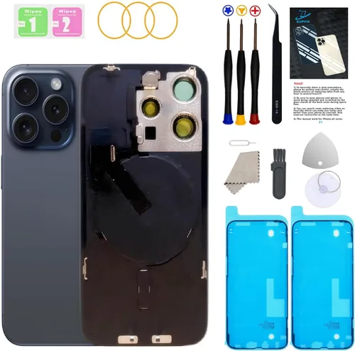 Miniatura 28 de Reemplazo de cristal trasero para iPhone 15Pro Max con herramientas Repir Big Hole OEM Rear Cover Glass Pre-Installed Internal Parts Easier