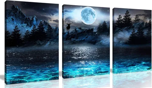 Miniatura 10 de Decoración de Pared Verde Azulado para Oficina - Citas Inspiradoras Arte de Pared de Árbol - Arte de Pared en Lienzo Grande Decoración Verde Azulado