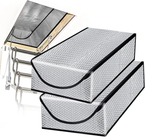 Miniatura 8 de Cubierta de aislamiento para escalera de ático - Puerta de escalera de ático premium que ahorra energía con toldo desplegable con cremallera 25 x 54