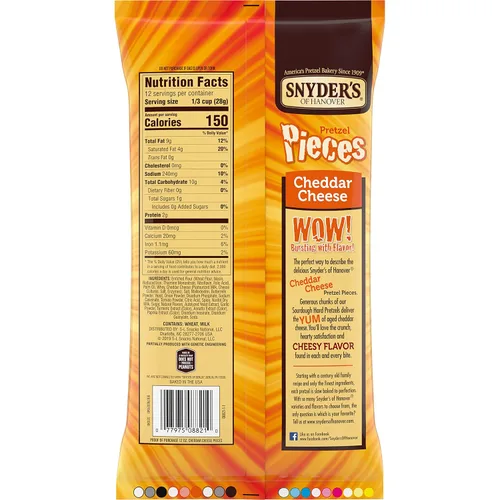 Miniatura 5 de Snyder's of Hanover, piezas de pretzel de queso cheddar, bolsa de 12 onzas (paquete de 3)