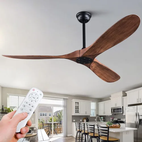 Miniatura 14 de Ventilador de techo negro de 36 pulgadas, 6 velocidades, motor de CC silencioso reversible, 3 aspas ABS, diseño moderno sin luz, control remoto