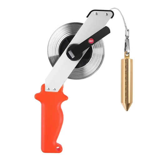 Cekegon Cinta métrica de sonido de 15M/49ft, cinta de medición de tanque de aceite con 12oz latón Plumb Bob
