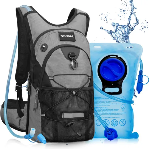 Miniatura 11 de NONSAR Mochila de hidratación de 3L con bolsa de agua, mochila de agua aislada para mujeres, hombres, niños, mantiene los líquidos frescos hasta 5