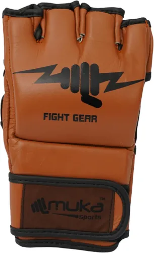 Miniatura 7 de Guantes MMA para hombre, guantes de boxeo con palma abierta, guantes de boxeo de cuero para artes marciales para hombres y mujeres, guantes