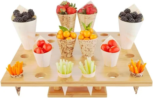 Miniatura 6 de Restaurantware Soporte de exhibición de rollo de mano para sushi y cono de comida de media luna de 10 pulgadas: perfecto para restaurantes, eventos