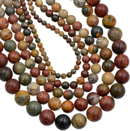 Miniatura 28 de AD Beads Cuentas redondas sueltas de piedras preciosas naturales de 15 pulgadas para pulseras, collares, aretes, manualidades, manualidades