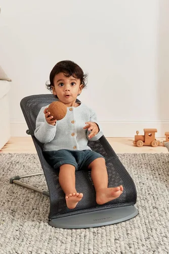 Miniatura 6 de BabyBjörn Bouncer Bliss Silla de rebote para bebé, Malla, Antracita Gris Beige