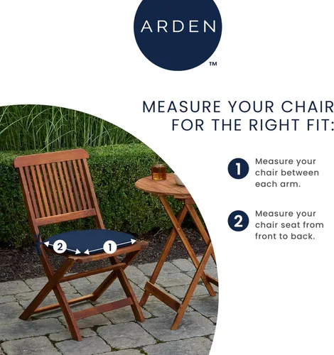 Miniatura 3 de Arden - Cojín de asiento de espuma para interiores y exteriores, paquete de 2, 17 x 16, cojín de patio, repelente al agua, resistente a