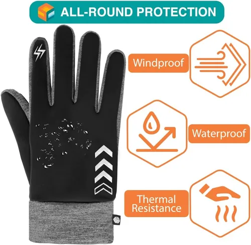 Miniatura 4 de SUN CUBE Guantes de invierno para hombres y mujeres, guantes térmicos para pantalla táctil, calentadores de manos, antiagarre, antideslizantes