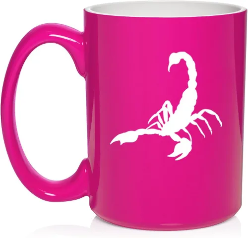 Miniatura 25 de Daylor Taza de café de cerámica Scorpion, regalo para ella, él, amigo, compañero de trabajo, esposa, esposo (11 onzas, azul)