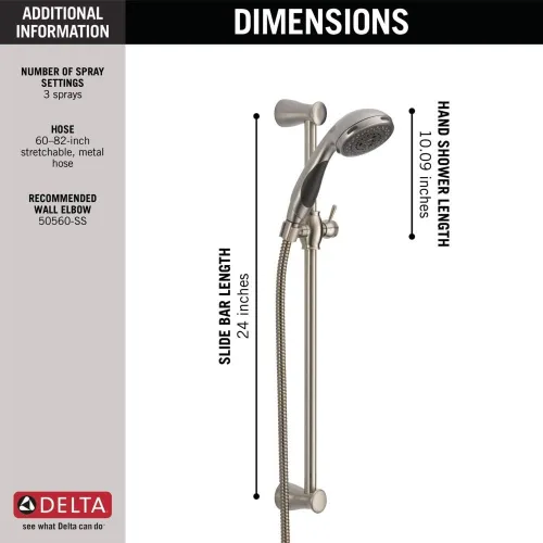 Miniatura 3 de Barra para regadera de mano, 57014-SS Inoxidable