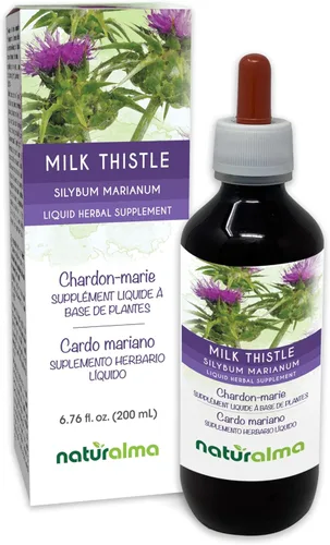 Miniatura 10 de Naturalma Cardo mariano (Silybum marianum) Tintura sin alcohol de frutas y hierbas, extracto líquido de 4 onzas líquidas en gotas, suplemento