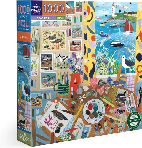 Miniatura 20 de eeBoo Rompecabezas de 1000 piezas con diseño de gato de naturalista para adultos, cuadrado de 23 x 23 pulgadas, fabricado con tablero reciclado