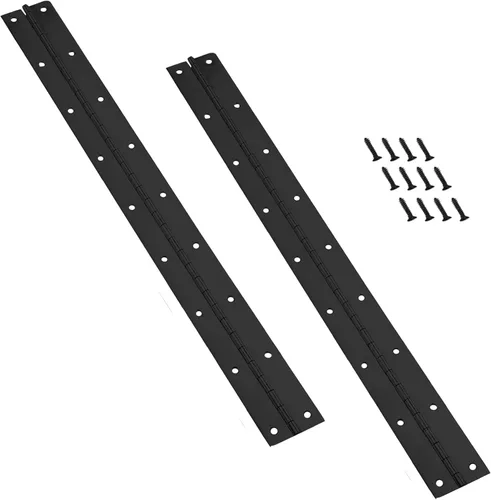Miniatura 8 de 2 bisagras de piano resistentes, 8 pulgadas, 304 bisagras negras continuas y de piano, 0.05 pulgadas de grosor, 1.2 pulgadas de ancho abierto, ideal
