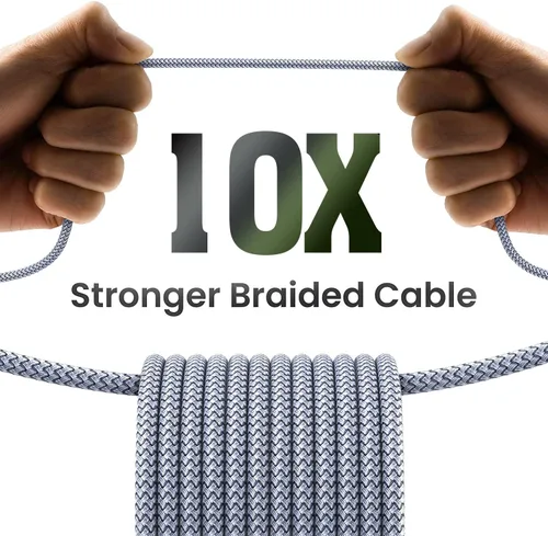 Miniatura 4 de [Certificado Apple MFi] Cargador de iPhone de carga rápida, paquete de 3 cables Lightning de 3 pies, cable de carga de nailon trenzado para iPhone