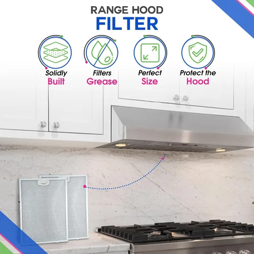 Miniatura 2 de Bagean Filtro de Ventilación para Campana de Estufa 11.81" x 16.25" BPPFA30 Compatible con Filtro de Repuesto para Campana Extractora Broan - Malla
