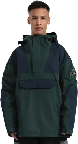 Miniatura 16 de GSOU SNOW Chaqueta de esquí para hombre, abrigo de nieve para snowboard, cálido, invierno, impermeable, con capucha