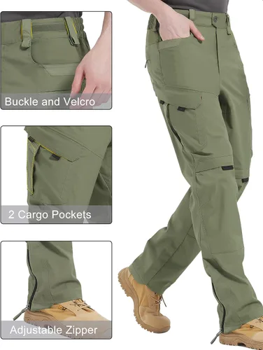 Miniatura 4 de HARD LAND Pantalones tácticos para hombre, pantalones cargo elásticos flexibles resistentes al agua, ligeros, EDC para senderismo, trabajo al aire
